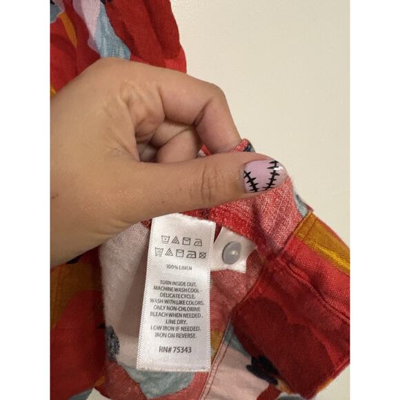 SIGRID OLSEN 100% Linen Red Floral Sleeveless Shift Dress Women’s size Medium - Picture 4 of 5